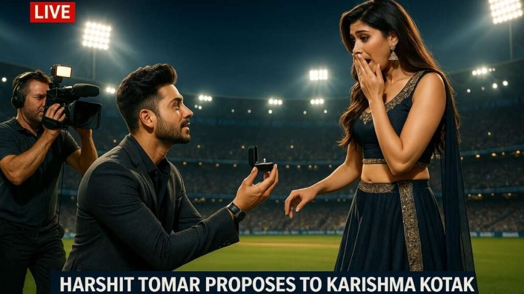 Live TV Par Proposal! Harshit Tomar ne Karishma Kotak ko WCL Final ke Dauraan Kiya Sabko Shock (1)