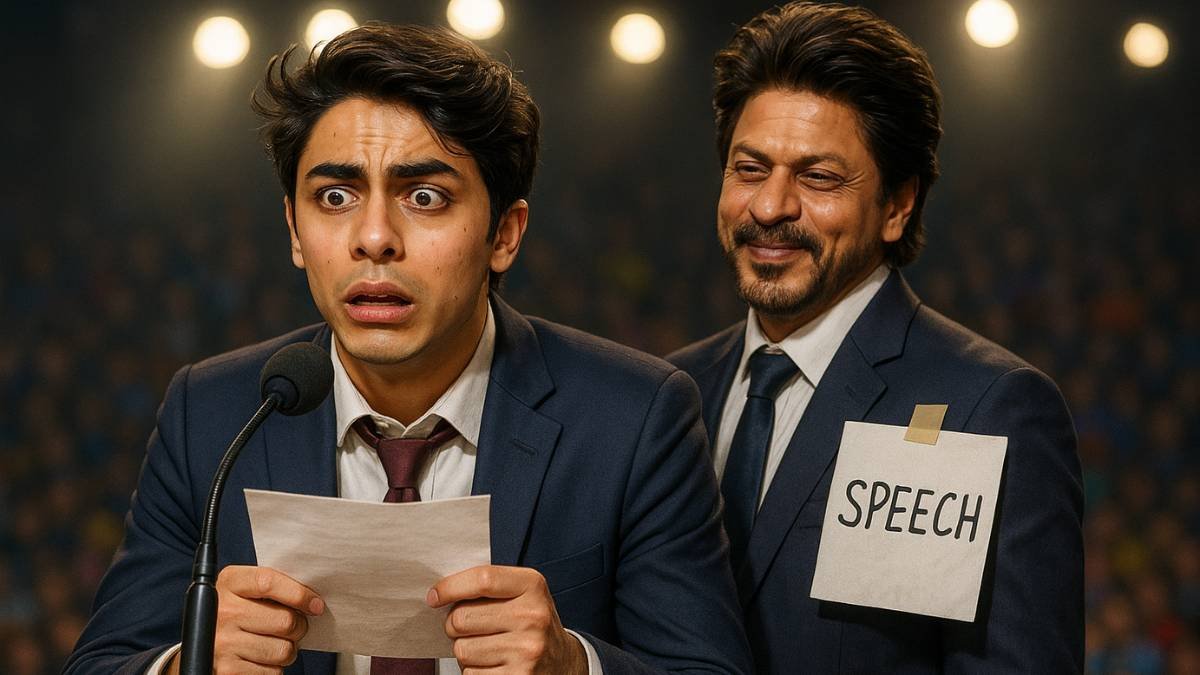 Stage Par Kaanp Rahe The Aryan Khan, Ghabrahat Mein Bole - 'Papa Toh Hain Na!' Video Viral